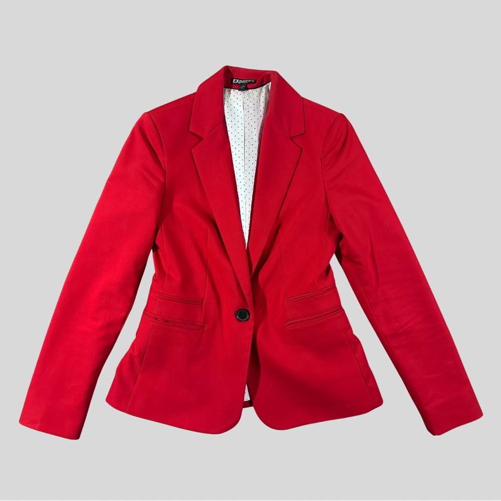 Express Red Blazer Tailored Suit Jacket